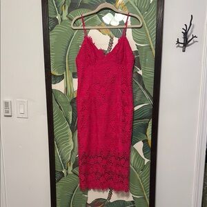 Elegant Pink Lace Cocktail Dress